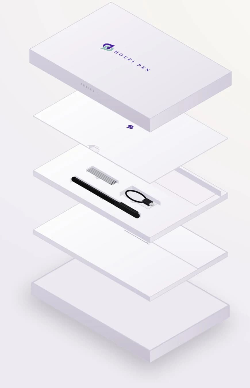 Couches du coffret HOUFI Pen et compartiment papier